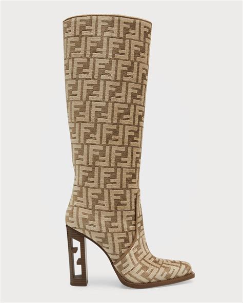 fendi vitello jacquard knee boots.